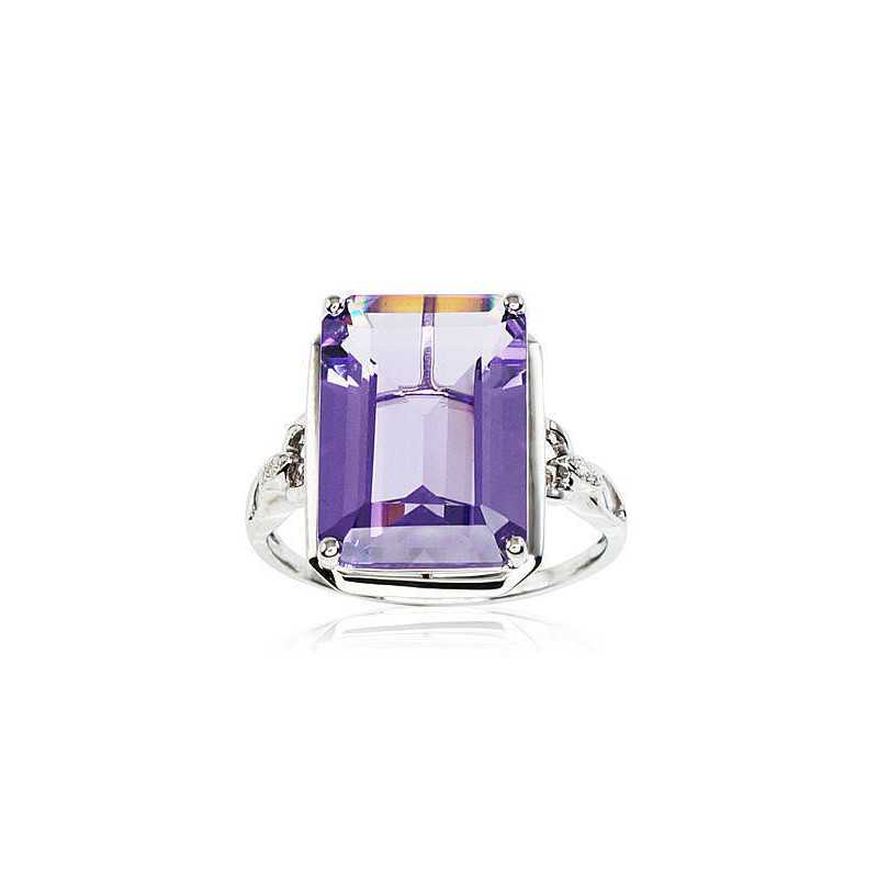 Zelta gredzens 1100165(Au-W)_DI+AM, Baltais Zelts	750°, Briljanti , Ametists 