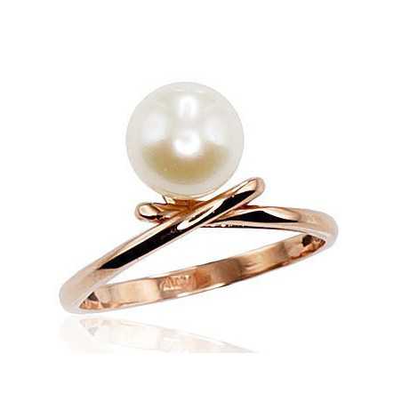 Zelta gredzens 1100305(Au-R)_PE, Sarkanais Zelts	585°, Pērles 