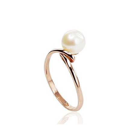 Zelta gredzens 1100305(Au-R)_PE, Sarkanais Zelts	585°, Pērles 