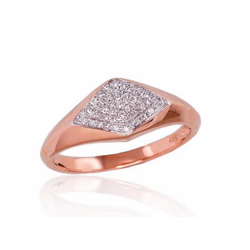 Zelta gredzens 1100515(Au-R+PRh-W)_DI, Sarkanais Zelts	585°, rodijs (pārklājums) , Briljanti 