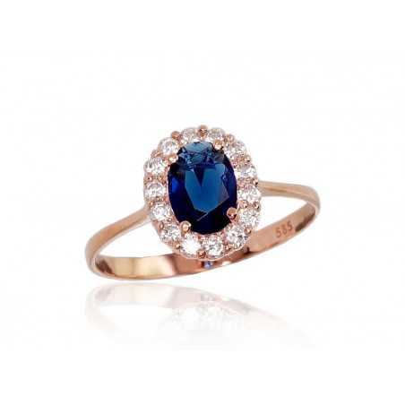 Zelta gredzens 1100540(Au-R)_CZ+CZ-B, Sarkanais Zelts	585°, Cirkoni 