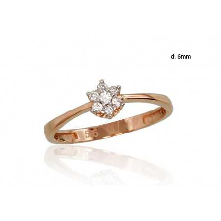 Zelta gredzens 1100612(Au-R+PRh-W)_CZ, Sarkanais Zelts	585°, rodijs (pārklājums) , Cirkoni 