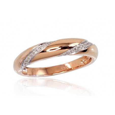 Zelta gredzens 1100658(Au-R+PRh-W)_DI, Sarkanais Zelts	585°, rodijs (pārklājums) , Briljanti 