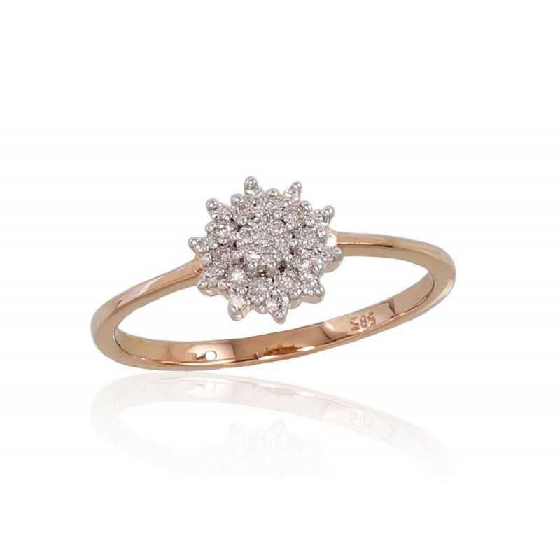 Zelta gredzens 1100660(Au-R+PRh-W)_DI, Sarkanais Zelts	585°, rodijs (pārklājums) , Briljanti 