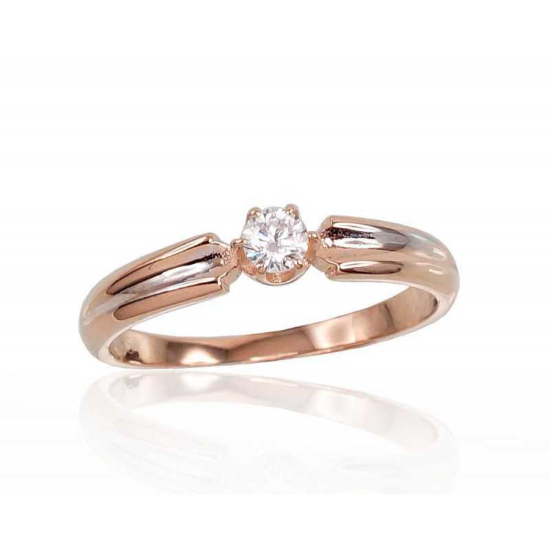 Zelta gredzens 1100721(AU-R+PRH-W)_CZ, Sarkanais zelts	585°, rodijs (pārklājums) , Cirkoni 