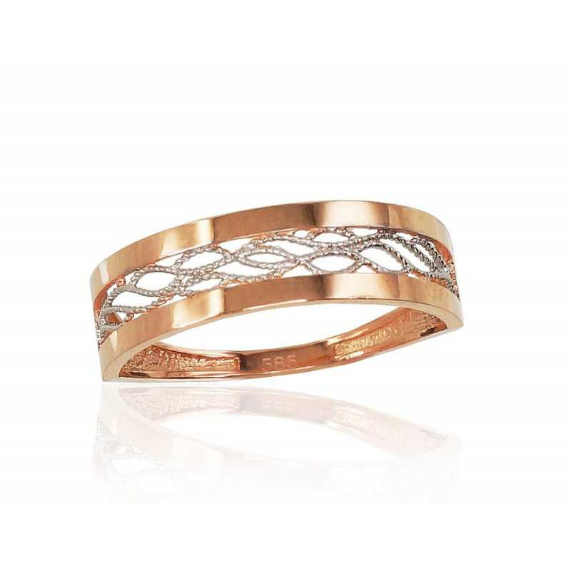 Zelta gredzens 1100818(Au-R+PRh-W), Sarkanais Zelts	585°, rodijs (pārklājums) 