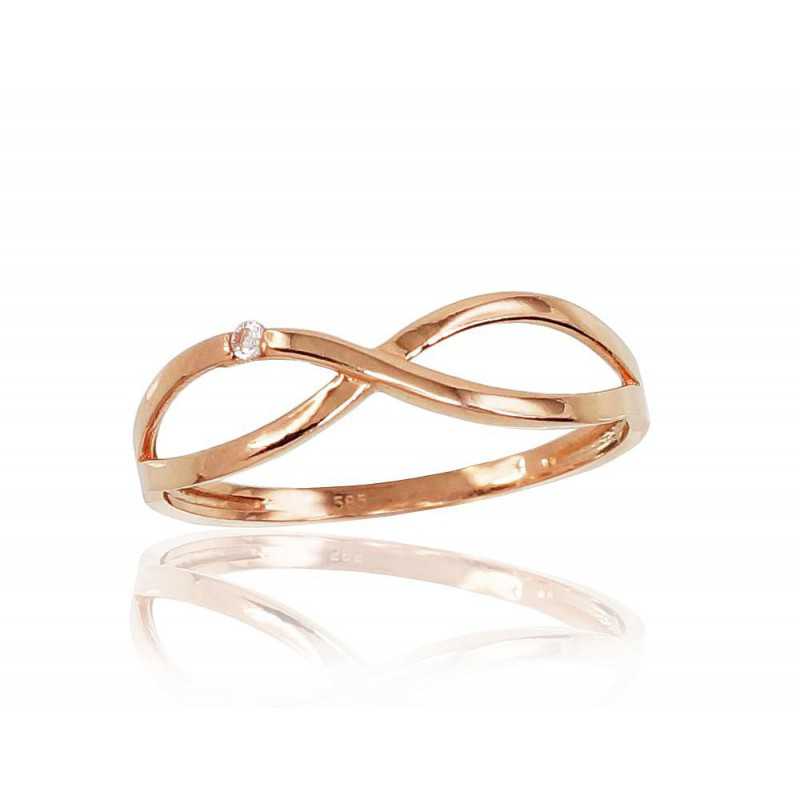 Zelta gredzens 1100821(Au-R)_CZ, Sarkanais Zelts	585°, Cirkoni 