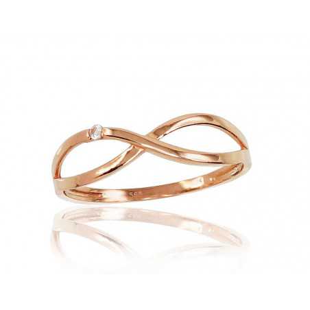 Zelta gredzens 1100821(Au-R)_CZ, Sarkanais Zelts	585°, Cirkoni 