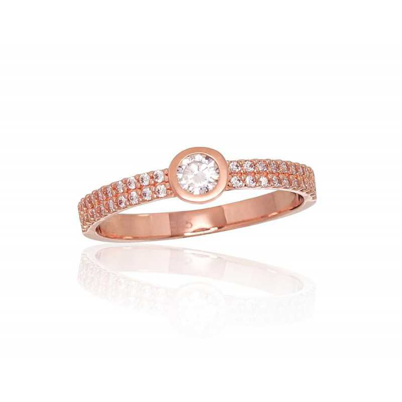 Zelta gredzens 1100826(Au-R)_CZ, Sarkanais zelts	585°, Cirkoni 