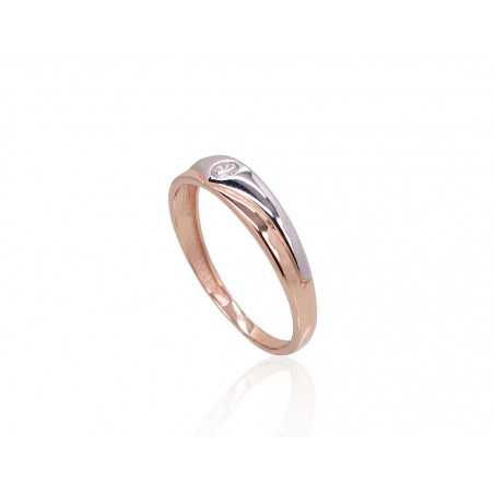 Zelta gredzens 1100909(Au-R+PRh-W)_CZ, Sarkanais Zelts	585°, rodijs (pārklājums) , Cirkoni 