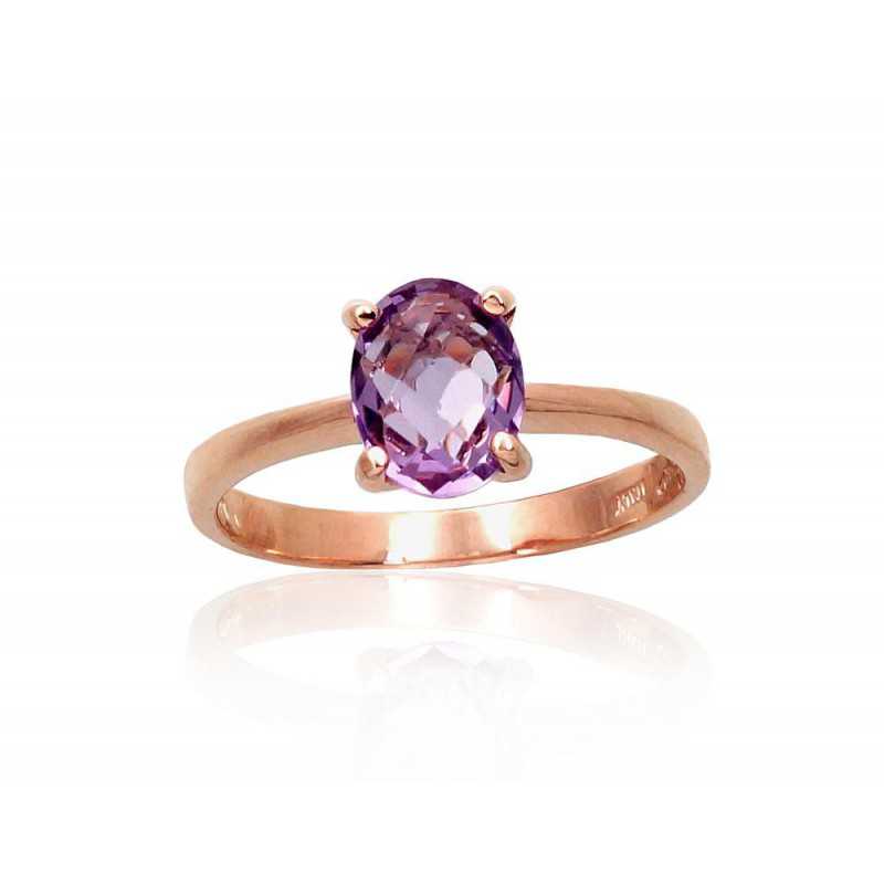 Zelta gredzens 1100955(Au-R)_AM, Sarkanais Zelts	585°, Ametists 