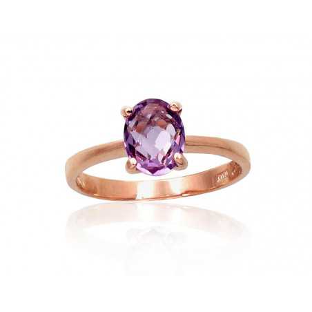 Zelta gredzens 1100955(Au-R)_AM, Sarkanais Zelts	585°, Ametists 