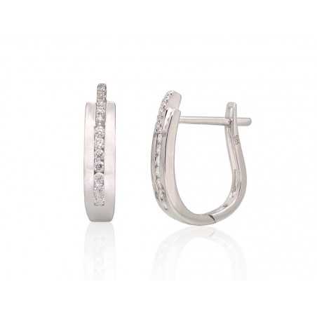 Zelta auskari ar  angļu  slēdzēju 1200386(Au-W)_DI, Baltais Zelts	585°, Briljanti 