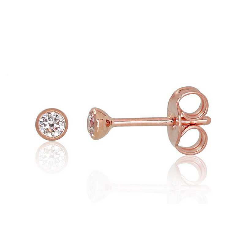 Zelta auskari-puseti 1201075(Au-R)_DI, Sarkanais Zelts	585°, Briljanti 