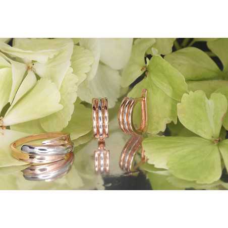 Zelta auskari ar angļu slēdzēju 1201135(Au-R+PRh-W), Sarkanais Zelts	585°, rodijs (pārklājums) 