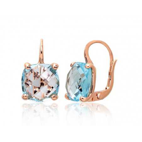 Zelta auskari 1201304(Au-R)_TZLB, Sarkanais Zelts	585°, Debess zils topāzs 