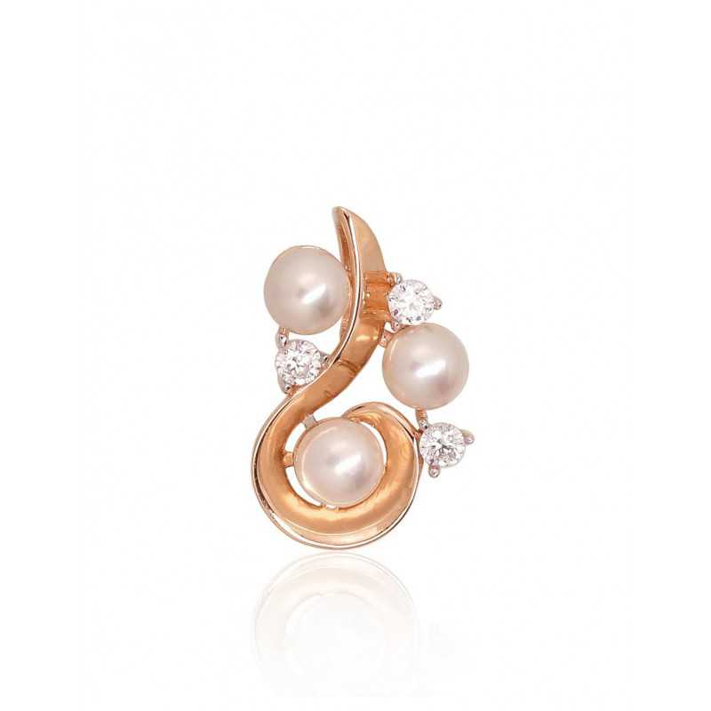 Zelta kulons 1300798(Au-R+PRh-W)_CZ+PE, Sarkanais Zelts	585°, rodijs (pārklājums) , Cirkoni , Pērles 