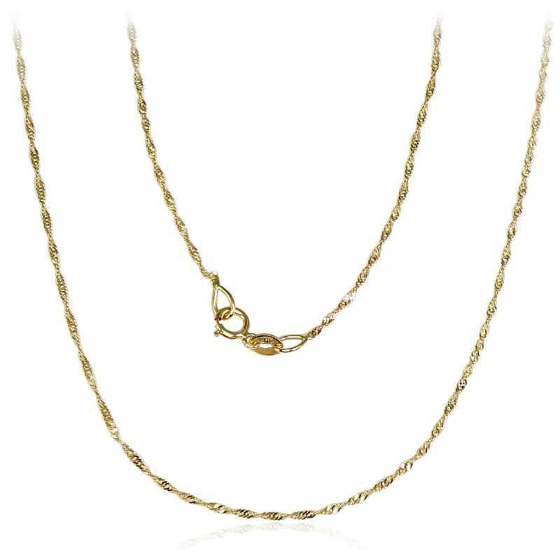 Zelta ķēdīte Singapūra 1 mm ,dimantu apstrādājums 1400030(Au-Y), Dzeltenais Zelts	585°