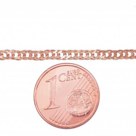 Zelta ķēdīte Dubultais rombs 2.5 mm , dimantu apstrādājums 1400042(Au-R), Sarkanais Zelts	585°