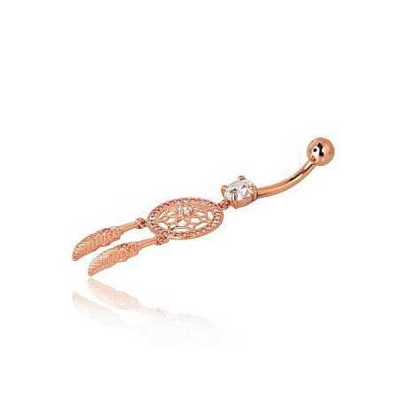 Zelta pīrsings - nabai 1930058(Au-R)_CZ, Sarkanais zelts	585°, Cirkoni 