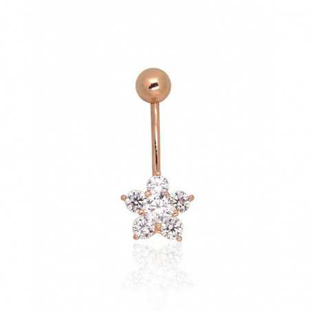 Zelta pīrsings 1930064(Au-R)_CZ, Sarkanais Zelts	585°, Cirkoni 