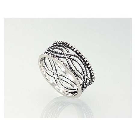 Sudraba gredzens 2100924(POx-Bk), Sudrabs	925°, oksids (pārklājums)