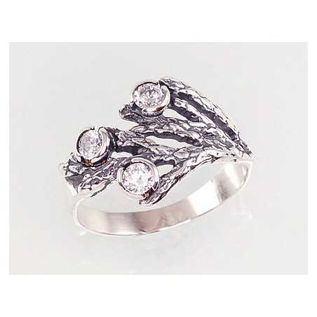 Sudraba gredzens 2100928(POx-Bk)_CZ, Sudrabs	925°, oksids (pārklājums), Cirkoni 