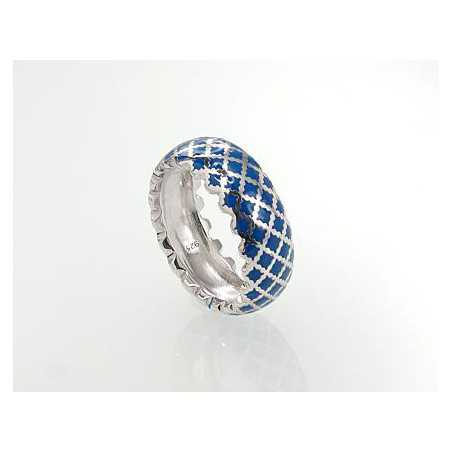 Sudraba gredzens 2101064(PRh-Gr)_ML-B, Sudrabs	925°, rodijs (pārklājums), Juvelieru emalja 