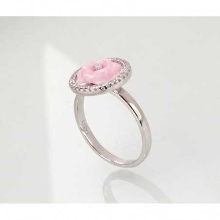 Sudraba gredzens 2101273(PRh-Gr)_CZ+CM-PI, Sudrabs	925°, rodijs (pārklājums), Cirkoni , Juvelieru keramika 