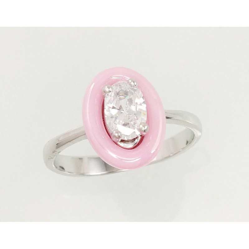 Sudraba gredzens 2101337(PRh-Gr)_CZ+CM-PI, Sudrabs	925°, rodijs (pārklājums), Cirkoni , Juvelieru keramika 