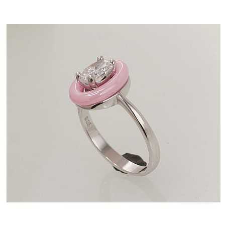 Sudraba gredzens 2101337(PRh-Gr)_CZ+CM-PI, Sudrabs	925°, rodijs (pārklājums), Cirkoni , Juvelieru keramika 