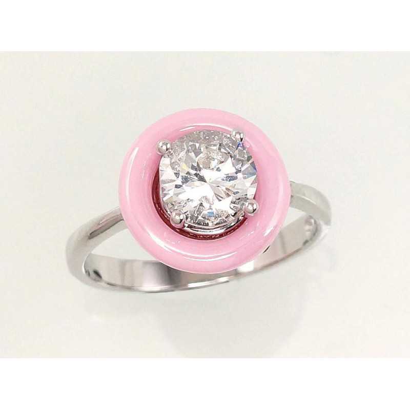 Sudraba gredzens 2101338(PRh-Gr)_CZ+CM-PI, Sudrabs	925°, rodijs (pārklājums), Cirkoni , Juvelieru keramika 