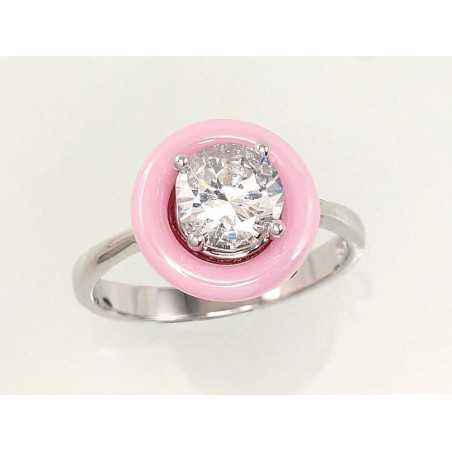 Sudraba gredzens 2101338(PRh-Gr)_CZ+CM-PI, Sudrabs	925°, rodijs (pārklājums), Cirkoni , Juvelieru keramika 