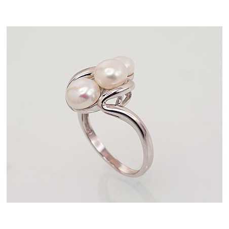 Sudraba gredzens 2101454(PRh-Gr)_PE, Sudrabs	925°, rodijs (pārklājums), Pērles 