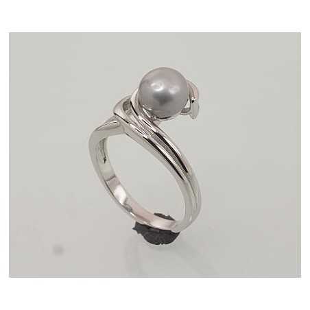 Sudraba gredzens 2101457(PRh-Gr)_PE-GR, Sudrabs	925°, rodijs (pārklājums), Pērles 