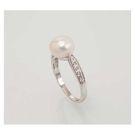 Sudraba gredzens 2101459(PRH-GR)_CZ+PE, Sudrabs	925°, rodijs (pārklājums), Cirkoni , Pērles 