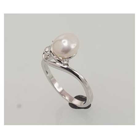 Sudraba gredzens 2101462(PRh-Gr)_CZ+PE, Sudrabs	925°, rodijs (pārklājums), Cirkoni , Pērles 