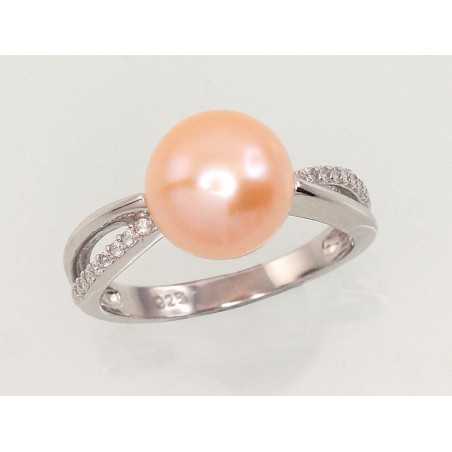 Sudraba gredzens 2101463(PRh-Gr)_CZ+PE-PI, Sudrabs	925°, rodijs (pārklājums), Cirkoni , Pērles 