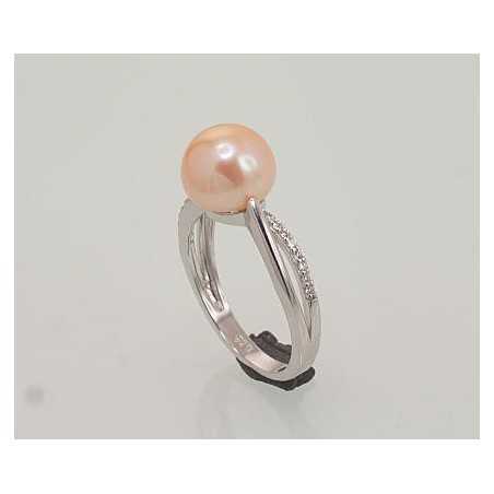 Sudraba gredzens 2101463(PRh-Gr)_CZ+PE-PI, Sudrabs	925°, rodijs (pārklājums), Cirkoni , Pērles 