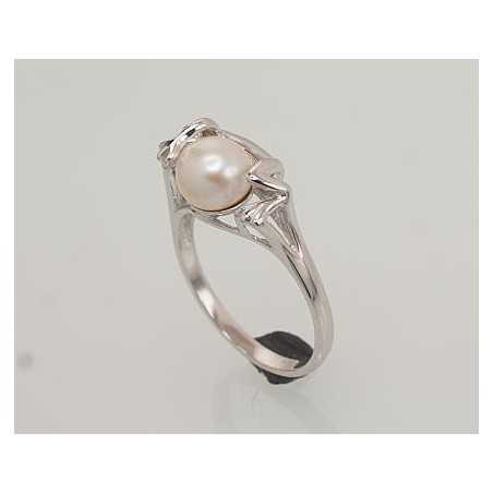 Sudraba gredzens 2101466(PRh-Gr)_CZ-G+PE, Sudrabs	925°, rodijs (pārklājums), Cirkoni , Pērles 