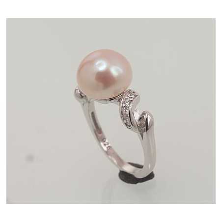 Sudraba gredzens 2101467(PRh-Gr)_CZ+PE-PI, Sudrabs	925°, rodijs (pārklājums), Cirkoni , Pērles 