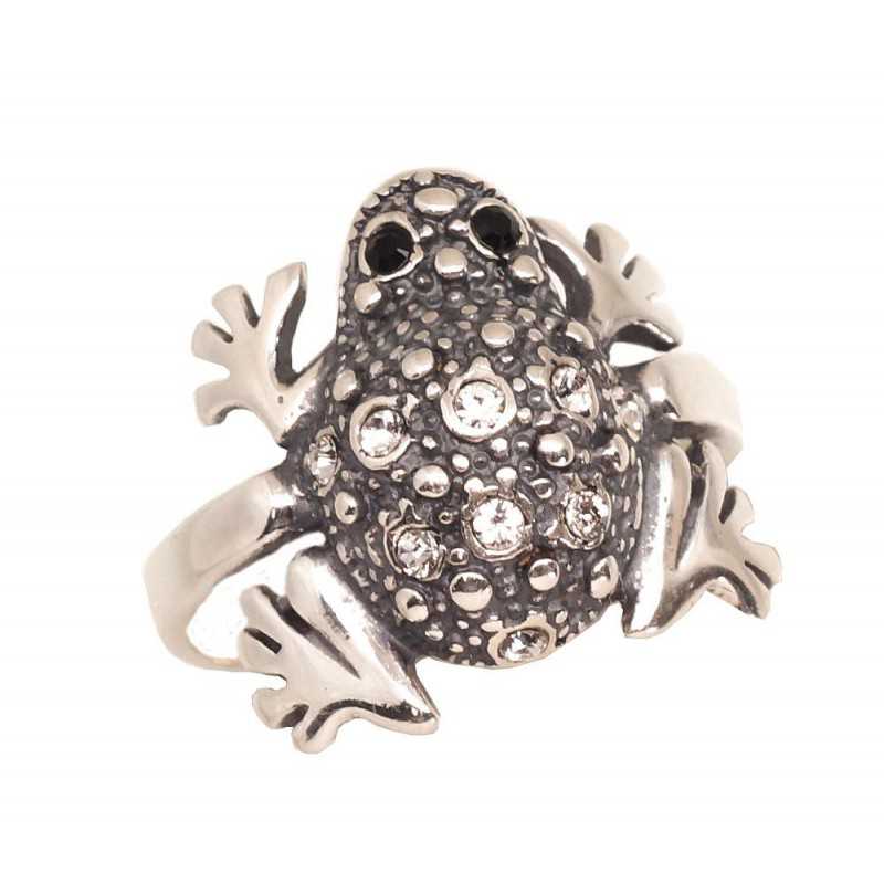 Sudraba gredzens 2101754(POx-Bk)_SV+SV-BK, Sudrabs	925°, oksids (pārklājums), Kristāli 