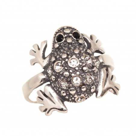 Sudraba gredzens 2101754(POx-Bk)_SV+SV-BK, Sudrabs	925°, oksids (pārklājums), Kristāli 