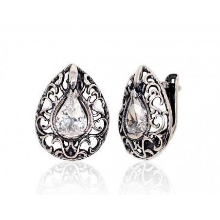 Sidabriniai auskarai ant cilindrinės spynos0