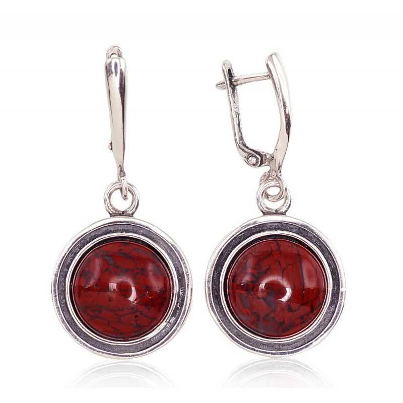 Sudraba auskari ar  angļu  slēdzēju 2201680(POx-Bk)_JA-BR, Sudrabs	925°, oksids (pārklājums), Jašma 