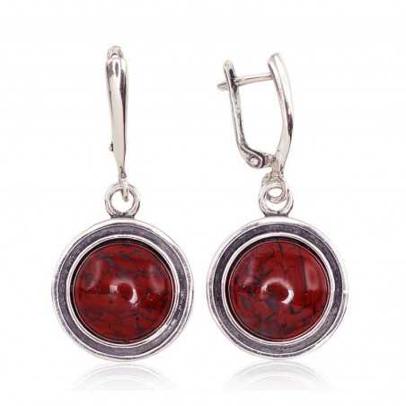 Sudraba auskari ar  angļu  slēdzēju 2201680(POx-Bk)_JA-BR, Sudrabs	925°, oksids (pārklājums), Jašma 