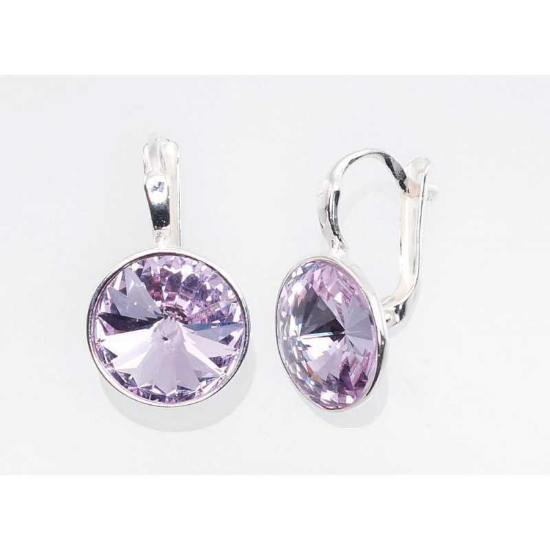 Sudraba auskari ar  angļu  slēdzēju 2201714_SV-LV, Sudrabs	925°, Kristāli 