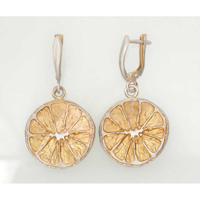 Sudraba auskari ar  angļu  slēdzēju 2202119(Matt+POx-MattY), Sudrabs	925°, oksids (pārklājums)