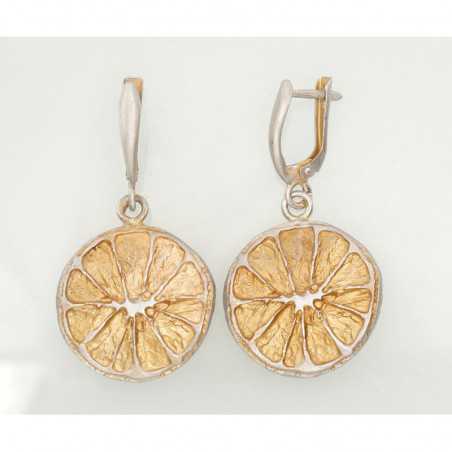 Sudraba auskari ar  angļu  slēdzēju 2202119(Matt+POx-MattY), Sudrabs	925°, oksids (pārklājums)