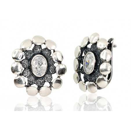 Sudraba auskari ar  angļu  slēdzēju 2202128_CZ, Sudrabs	925°, Cirkoni 